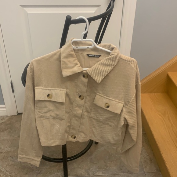ribbed tan cropped jacket - Picture 1 of 3